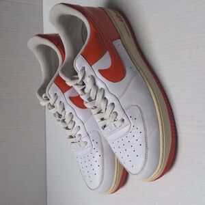 Nike Air Force One Lows White Orange Mens Size 11.5